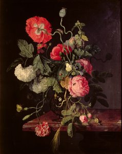 Flowers in a Glass Vase